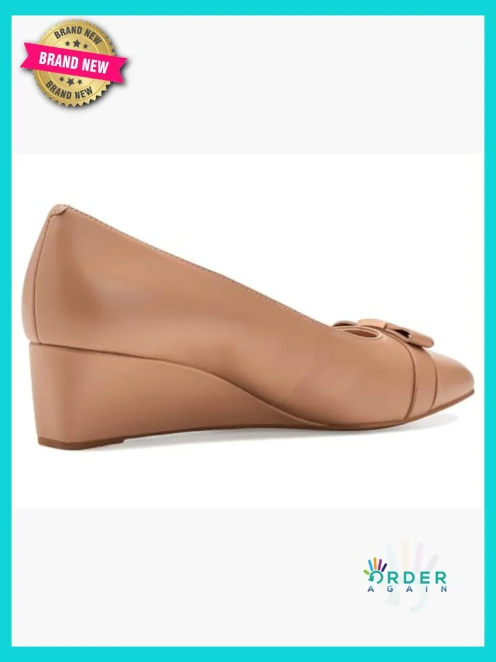 Bow Detail Wedges Comfortable Cushioned Leather Business Casual